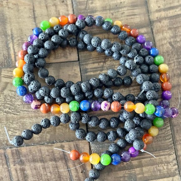 Lava Rock Chakra Bead Strand Bundle Set - Picture 5 of 7